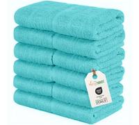 nice homeit Set 12 Lavette 30x30 cm - Mini Asciugamani Viso e Ospiti 100% cottone filato ad anello - per mani, neonati, trucco, cucina, casa e viaggi. Leggere, Morbide, Assorbenti. (Azzurro acqua)