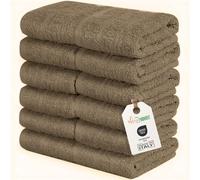 nice homeit Set 12 Lavette 30x30 cm - Mini Asciugamani Viso e Ospiti 100% cottone filato ad anello - per mani, viso, neonati, cucina, casa e viaggi. Leggere, Morbide, Assorbenti. (Marrone)