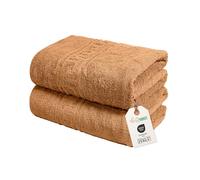 nice homeit Set 2 Asciugamano da Bagno grandi 100x150 cm - Extra Large Telo Bagno in 100% Cotone Filato ad Anello - Extra Morbido e Assorbente. MADE IN ITALY (ARANCIONE)