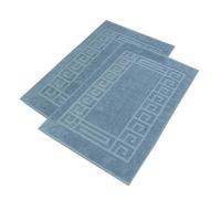 nice homeit - Set 2 Tappeti da Bagno in Spugna - 100% Cotone - Tappetini da Bagno per Doccia di Alta Qualità - Extra Morbidi, Assorbenti e Lavabili in Lavatrice - Made in Italy (Blu, 50 x 80 cm)