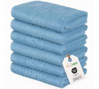 nice homeit Set 6 Asciugamani viso e mani 40x60 cm -Asciugamani bagno in 100% Cotone Filato ad Anello - Extra Morbido e Assorbente. MADE IN ITALY
