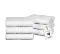 nice homeit - Set 6 Asciugamani viso e ospite in Cotone 40x75 in 100% cotone filato ad anello - set asciugamani bagno viso e bidet Extra Morbidi e Assorbenti. MADE IN ITALY - BIANCO