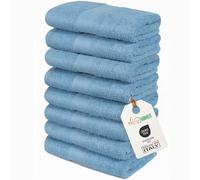 nice homeit Set 8 Asciugamani viso e ospite in Cotone 35x55 in 100% cotone filato ad anello - set asciugamani bagno viso e bidet Extra Morbidi e Assorbenti. MADE IN ITALY - BLU