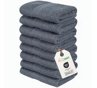 nice homeit Set 8 Asciugamani viso e ospite in Cotone 35x55 in 100% cotone filato ad anello - set asciugamani bagno viso e bidet Extra Morbidi e Assorbenti. MADE IN ITALY - GRIGIO SCURO