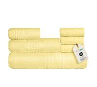 nice homeit Set Asciugamano in 100% Cotone - 100 x 150 cm - Set di Asciugamani per Bagno Extra Grande - Morbidi ed Altamente Assorbenti- Made in Italia - Giallo