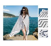 nice homeit -Set da 2 Telo Mare in Cotone 100x180cm - Asciugamano Mare a Doppia Faccia - Assorbente, Asciugatura Rapida, Leggero, Anti-Sabbia, Made in Italy