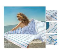 nice homeit -Set da 2 Telo Mare in Cotone 75x160cm - Asciugamano Mare a Doppia Faccia - Assorbente, Asciugatura Rapida, Leggero, Anti-Sabbia, Made in Italy