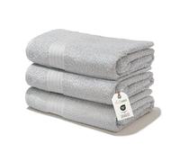 nice homeit - Set di 3 Asciugamani da Bagno Extra Morbidi, 100% Cotone Made in Italia, Alta Assorbenza e Asciugatura Rapida, Dimensioni 75 x 140 cm - Grigio