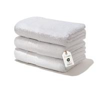 nice homeit - Set di 3 Asciugamani da Bagno Extra Morbidi, 100% Cotone Made in Italia, Alta Assorbenza e Asciugatura Rapida, Dimensioni 75 x 140 cm, Colore Bianco