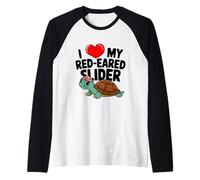 Nice I Love My Red Eared Slider per tartarughe mamme papà novità Maglia con Maniche Raglan