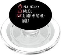 Nice Naughty AI Did My Homework Christmas List Shirt Xmas PopSockets PopGrip per MagSafe