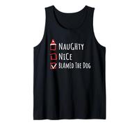 Nice Naughty Blamed The Dog Christmas List Shirt Xmas Canotta