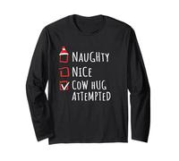 Nice Naughty Cow Hug Attempted Christmas List Fattoria Maglia a Manica
