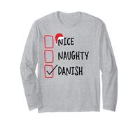 Nice Naughty Danish - Divertente Lista di Natale Pigiama Danimarca Maglia a Manica