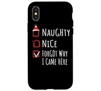 Nice Naughty Forgot Why I Came Here List Shirt Xmas Custodia per iPhone X/XS