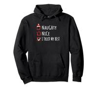 Nice Naughty I Tried My Best Christmas List Shirt Xmas Felpa con Cappuccio