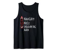 Nice Naughty Walked The Dog Twice Christmas List Shirt Xmas Canotta