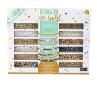 Nice Perline ABC Gold Mixed Kit da oltre 600 Perline colorate e multiformi