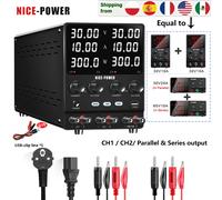 NICE-POWER 30V 10A Alimentatore a doppio canale, alimentatore da laboratorio regolabile 30V 5A 60V 5A 120V 3A, uscita serie e parallelo con un tasto, consegna veloce da magazzino EU locale
