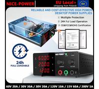 NICE-POWER Alimentatore DC Regolabile 60V 20A, Alimentatore da Laboratorio 30V 30A con Corrente di Uscita Preimpostata 72V 144V per Ricarica