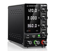 NICE-POWER Alimentazione CC variabile, 120 V, 3 A, regolabile, alimentazione DC controllata con interruttore di uscita, display LED a 4 cifre ad alta precisione, sorgenti