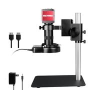 NICE-POWER Microscopio digitale 13MP 1080P HDMI VGA 130X telecamera per microscopio video industriale 1080P HDMI VGA obiettivo di montaggio C zoom staffa pieghevole anello luce LED microscopio