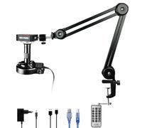 NICE-POWER Microscopio digitale, 60MP 1080P 4K HDMI USB video microscopio industriale, obiettivo zoom 150X, supporto pieghevole, luce ad anello LED, microscopi per saldatura per riparazione