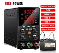 NICE-POWER Più Nuovo Ricarica Della Batteria Alimentatore DC Regolabile 30V 5A 10A USCITA OCP Manopola Encoder Corrente Preimpostata USB-A USB-C 120V