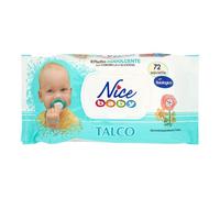 Nice Baby Talco Salviette per Cambio Pannolino, con Camomilla e Glicerina ad Effetto Addolcente sulla Pelle, Dermatologicamente Testate, Confezione da 72 Salviette,L'imballaggio può variare