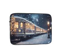 Nice snowy night train All Over Print Laptop Sleeve Slim Custodia protettiva per computer portatile Zipper Notebook Cover Borsa da trasporto 17 pollici