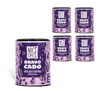 NICE SPICE Bravocado Avocado Topping, 5 lattine (5 x 50 g), perfetto per avocado, 6 ingredienti selezionati tra cui fiocchi di peperoncino e sesamo nero, complemento ideale per piatti di avocado