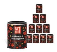 NICE SPICE Condimento per vin brulé, 10 barattoli (10 x 35 g), miscela di spezie per vin brulé aromatico, bevande calde, regalo per intenditori, scorte di spezie
