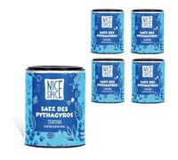 NICE SPICE Set di spezie Pythagyros, 5 lattine (5 x 55 g), perfetto per Tzatziki & Gyros, 10 ingredienti raffinati tra cui aneto e zenzero, piacere per gli amanti della Grecia