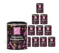 NICE SPICE Spezie per porridge invernale, 10 lattine (10 x 50 g), miscela di spezie per porridge aromatico, colazione, regalo per gli amanti della colazione, scorte di spezie