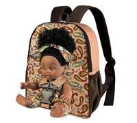 Nice2you Bambola nera da viaggio per neonati, 25,4 cm, bambola americana africana per bambini e bambine di età compresa tra 1 e 3, 2, 4, 5 anni, zaino per accessori per bambole, conservazione