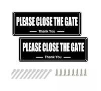 Nicear 2 pezzi Cartello "Si prega di chiudere il cancello", cartelli e targhe personalizzati, cartello per porta, capanno, giardino, cortile, cancello, uso interno ed esterno, 25 x 9 cm