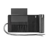 Nicear Bolsa organizadora de brochas de maquillaje, bolsa de cosméticos con carrete de PU para maquilladoras, niñas y mujeres - Negra