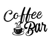 Nicear - Insegna Caffè in Metallo Nero | Decorazione Parete Moderna per Casa, Bar e Negozi | Ideale per Angolo Caffè e Cucina