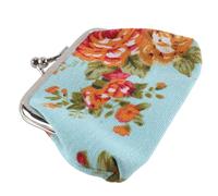 Nicear Portafoglio con chiusura a scatto in tela con lucchetto a bacio floreale per donna, perfetto per monete, carte, rossetto e altro ancora.