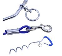 Nicear Set di cavi di ancoraggio e picchetti per cani da esterno, picchetti resistenti e catene per cani da 10 piedi, guinzaglio portatile per animali domestici per cortile, campeggio e parco