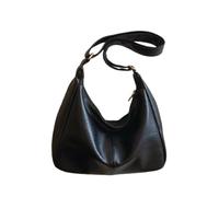 NICECY Autunno e inverno borsa semplice da donna a grande capacità, borsa a tracolla da collegio retrò per il pendolarismo(nero)