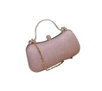 NICECY Borsa da sera con glitter da donna Mini borsa a tracolla d'argento con catena d'argento per il corteo nuziale Portabolle a pochette(ROSA)