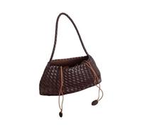 NICECY Borsa femminile alla moda retrò fatta a mano con una sola spalla e camicia sotto il braccio(bianco)