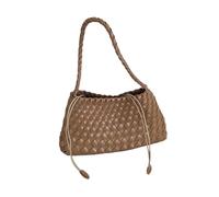 NICECY Borsa femminile alla moda retrò fatta a mano con una sola spalla e camicia sotto il braccio(beige)