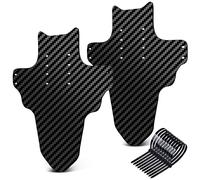 NICEDACK Parafanghi per Mountain Bike, 2 Pezzi, Mudguard Fit 20" - 29 Pollici MTB parafango Anteriore e Posteriore Compatibile con parafanghi per Bicicletta (Texture in Fibra di Carbonio)