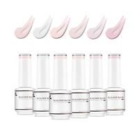 Nicedeco 8 in 1 Builder Base Gel Set 6 Colori Smalto Unghie e Base Coat, Estensione delle Unghie, Riparazione di Manicure, Rinforzante per Unghie, Decorazione per Unghie, 6x8ml - Set 7