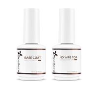 Nicedeco Base e Top Coat Smalto Semipermanente per Unghie Kit in Gel Soak Off UV LED Gel Unghie per Manicure, Vegano - Durabilità & Facile da Usare