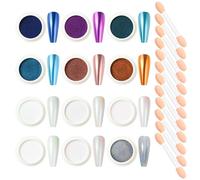 Nicedeco Chrome Nail Powder 12 Colori Polvere Unghie Effetto Perla Specchio Polveri Cromate per Unghie Mirror Effect Pearlescent Pigment Powder - 1
