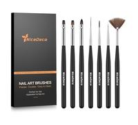 Nicedeco Pennelli Unghie Gel Nail Art Brushes 7 Pezzi Pennello Nail Art Liner Brush Nails per Disegnare Fiori Linee Design Unghie - 002