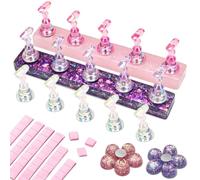 Nicedeco Supporto per Unghie Finte, Acrilico Display Nail Art Stand Supporto Magnetico per Unghie per Pratica Nail Tip Holder per Uso Domestico e Salone